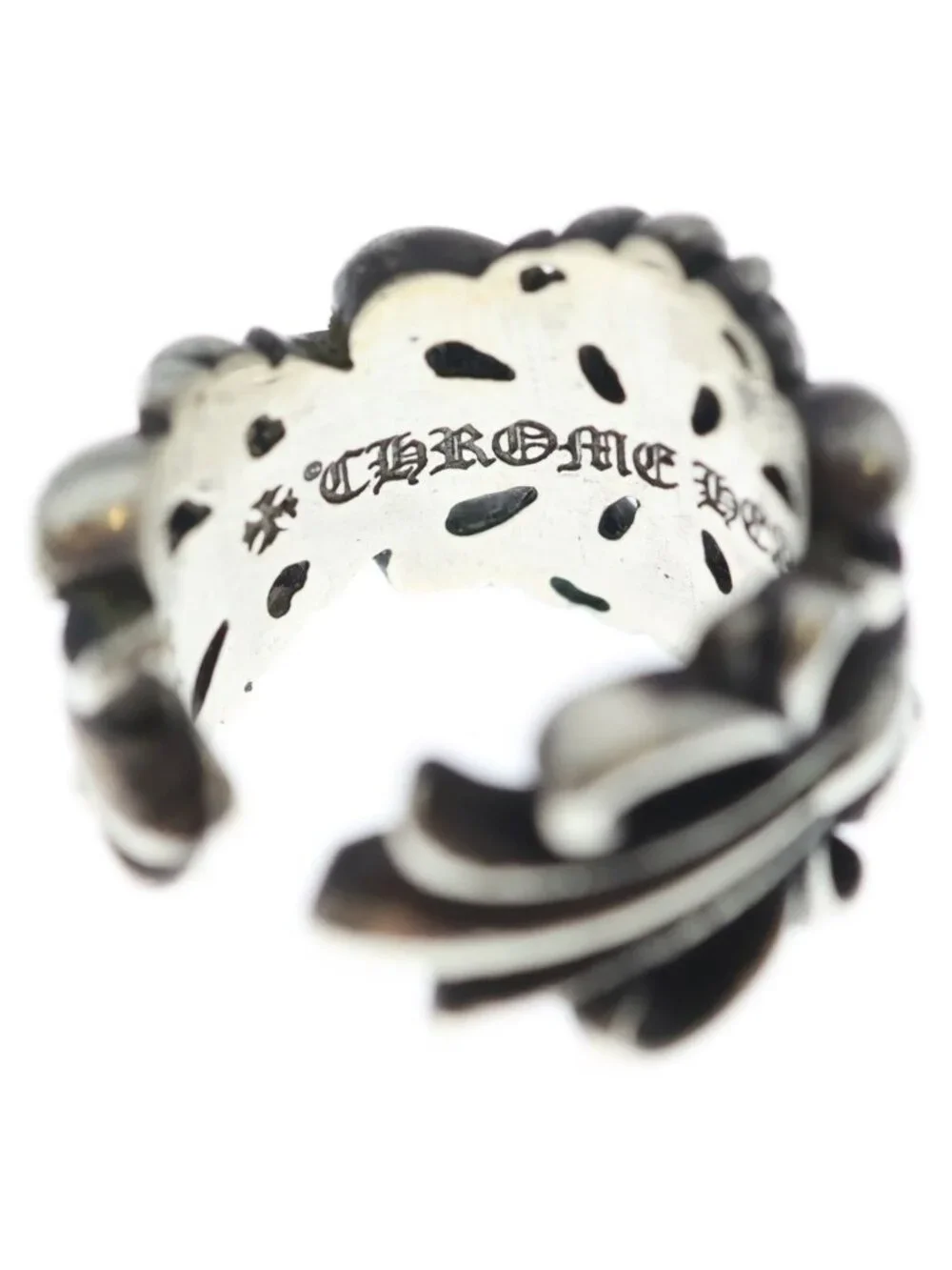 Chrome Hearts Dbl Flrl Crs Double Floral Cross Ring Silver